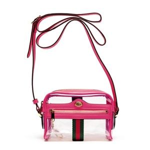 Gucci Hot Pink Mini Ophidia Transparent Shoulder Bag